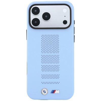 3. BMW M Blue Perfo Metal Logo MagSafe Hülle für iPhone 18 Pro / 17 Pro - Blau