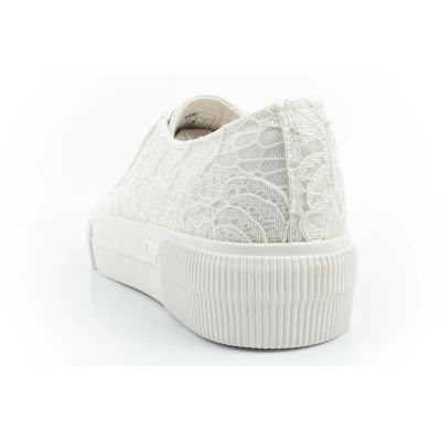 5. Lee Damen Isla Sportschuhe Sneakers weiß Plateau Schnürsenkel