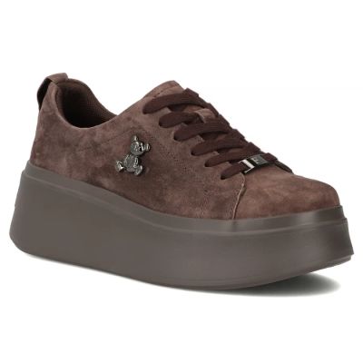 Damen-Plateauschuhe aus braunem Leder, Modell Filippo 6246