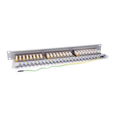 5. Ausstattung 19" Patchpanel 24xRJ45 Cat6 FTP 1U 250MHz RAL7035