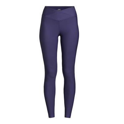 Casall Damen-Leggings mit überlappendem Bund, hochtailliert, lila