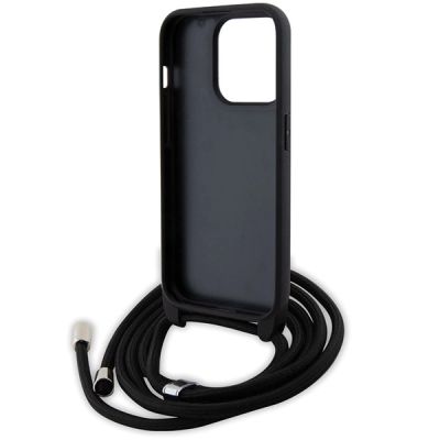 6. Karl Lagerfeld Crossbody Saffiano Metal Pin Karl & Choupette Hülle für iPhone 15 Pro – Schwarz