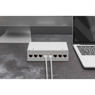 2. Digitus CAT 6A Keystone-Modul, geschirmt mit intelligentem Kabelmanagement - 8 Stück.