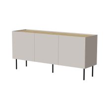 FELLINI Kommode 150x40x70 Kaschmir + geölte Eichenplatte