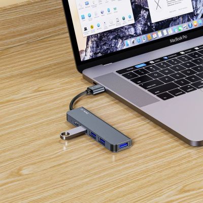 5. HUB Tech-Protect V0 5in1 USB-A – USB-A 3.0 / 3x USB-A 2.0 / USB-C – grau