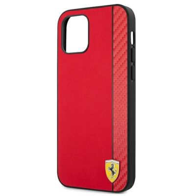 6. Ferrari FESAXHCP12LRE iPhone 12 Pro Max 6.7" rot/rot Hardcase On Track Carbon Stripe