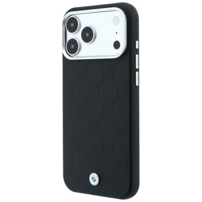 2. BMW MagSafe Hülle mit geprägtem, gestepptem Metalllogo für iPhone 18 Pro Max / 17 Pro Max – Schwarz