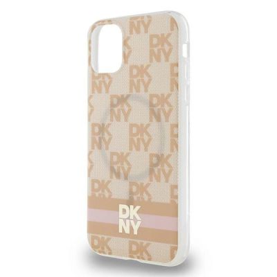 6. DKNY IML Checkered Mono Pattern & Printed Stripes MagSafe-Hülle für iPhone 11 / Xr – Rosa