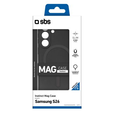 2. SBS Instinct Mag Case für Samsung Galaxy S26, kompatibel mit MagSafe – Schwarz