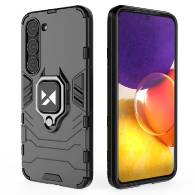 9. Wozinsky Ring Armor Hülle für Samsung Galaxy S23 gepanzerte Hülle magnetischer Haltering schwarz