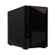 2. NAS Asustor AS5402T; Tower; 2x (3,5" SATA HDD/ 2,5" SSD); Intel Celeron N5105, 4 GB DDR4 SODIMM (max. 16 GB), 2x 2,5-GbE, 4x M.2 2280 NVMe PCIe 3.0, 3x USB 3.2 Gen, 1x HDMI 2.0b