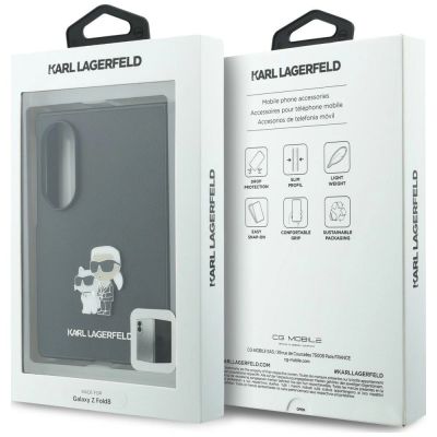 7. Karl Lagerfeld Saffiano Karl&Choupette Pin Case für Samsung Galaxy Z Fold 8 - Schwarz