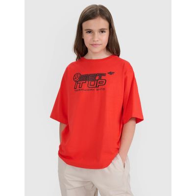 8. Oversized T-Shirt mit Kinderaufdruck 4F 4FJRSS25TTSHU3296-62S
