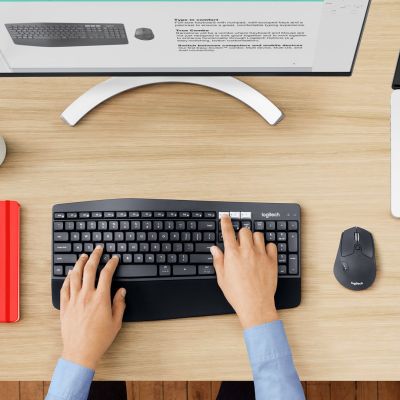 9. Logitech MK850 Performance Tastatur und Maus (universelle Funkfernbedienung + Bluetooth) – QWERTZ-Tastatur (Deutsch, Schwarz)