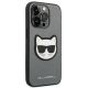 4. Karl Lagerfeld Saffiano Choupette Head Patch Hülle für iPhone 14 Pro Max - Silber