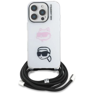 2. Karl Lagerfeld IML Crossbody Karl&Choupette Head Case für iPhone 16 Pro - Weiß