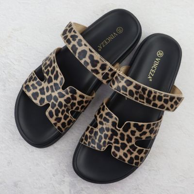 6. Damen-Flip-Flops mit beigefarbenem Leopardenmuster, Vinceza 17401