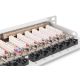 5. Hochdichtes Patchpanel 19 Zoll, 24x RJ45, LSA-Level, Cat. 6A, geschirmt, 0,5 HE, grau, Kabelführung