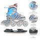 3. NH18192 4in1 GRAU-BLAU GRÖSSE M (34-38) ROLLSCHUHE MIT HOCKEY-ÄRMEL NILS EXTREME
