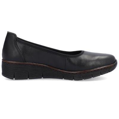 2. Rieker 53755-00 Damen-Keilschuhe aus Leder, bequem, schwarz