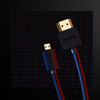 13. Ugreen Kabel HDMI - Micro HDMI Kabel 19 Pin 2.0V 4K 60Hz 30AWG 1.5m schwarz (30102)