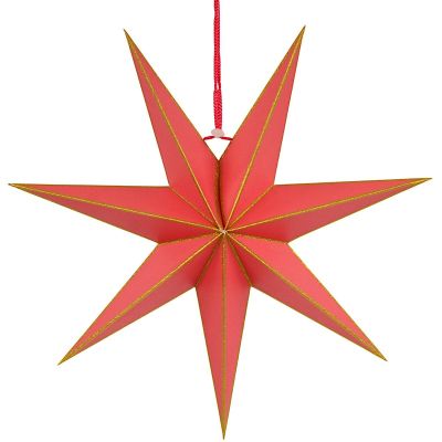 2. PAPIERSTERN-DEKORATION 45 CM, 7-ZACKIG, ROT, SASKA GIFT & DECOR