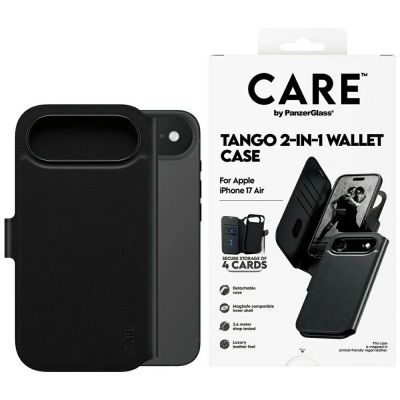 CARE by PanzerGlass Feature Tango 2in1 Wallet Case MagSafe für iPhone Air - Schwarz