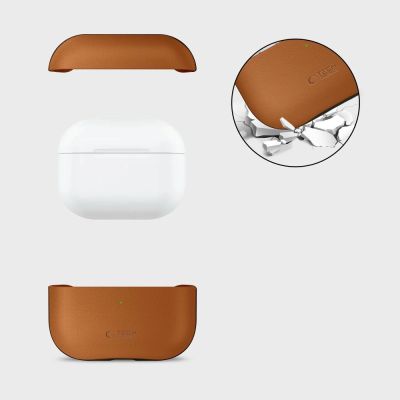 5. Tech-Protect NaturalFit Hülle für AirPods Pro 3 – Braun