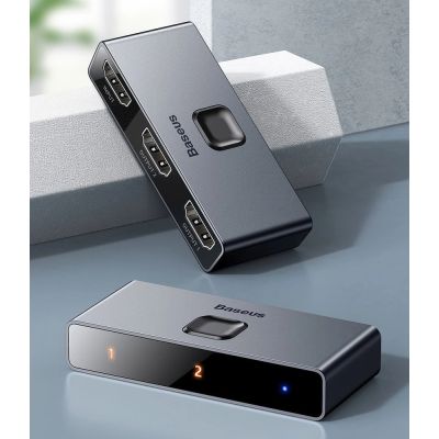 9. Baseus bidirektionaler Switch Splitter Switcher HDMI - 2x HDMI 4K / 30 Hz grau (CAHUB-BC0G)