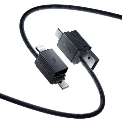 3. Baseus Versatile 60 W USB-C- auf USB-C-Kabel mit USB-A- und Lightning-Adaptern, 1 m – schwarz