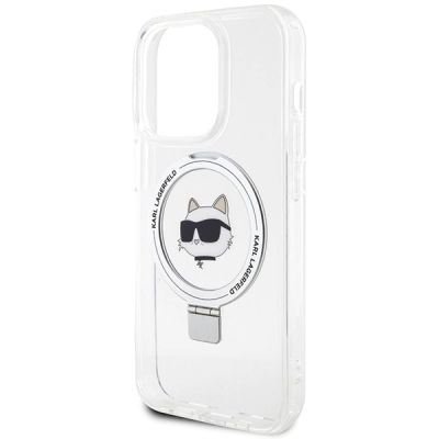 6. Karl Lagerfeld KLHMP15XHMRSCHH iPhone 15 Pro Max 6,7" weiß/weiß Hardcase Ring Stand Choupette Head MagSafe