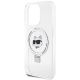6. Karl Lagerfeld KLHMP15XHMRSCHH iPhone 15 Pro Max 6,7" weiß/weiß Hardcase Ring Stand Choupette Head MagSafe