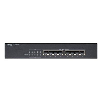 GS-1208P Unmanaged Gigabit Ethernet (10/100/1000) PoE-Unterstützung 1 HE Schwarz