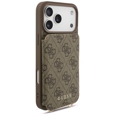 3. Guess 4G Cardslots & Magnetic Closure Crossbody Etui für iPhone 18 Pro Max / 17 Pro Max – braun