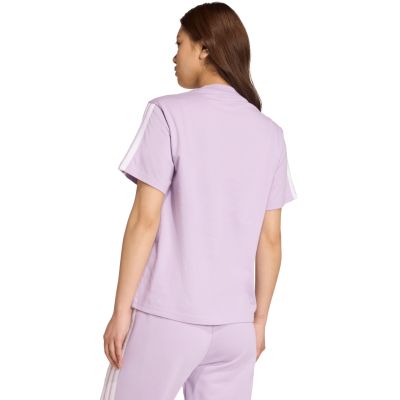 3. adidas Essentials 3-Streifen Baumwolle Damen T-Shirt Helllila JV7362