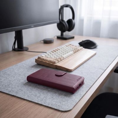 5. Tech-Protect Wallet-Hülle für Xiaomi Redmi Note 17 Pro Max 5G – bordeauxrot