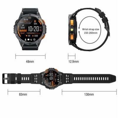 30. GRAVITY GPS GT24-2 Herren-Smartwatch, schwarzes Silikonarmband + weißes Silikonarmband