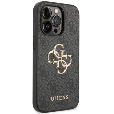 4. Guess GUHCP15L4GMGGR iPhone 15 Pro 6,1" grau/graues Hardcase 4G Big Metal Logo