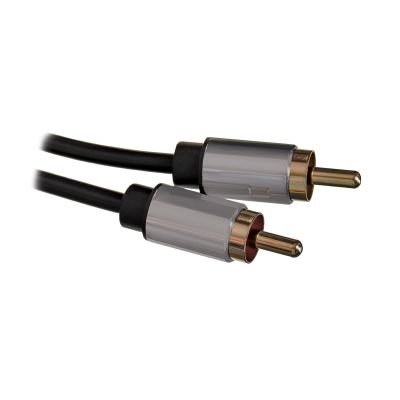 9. 3,5-mm-Klinkenstecker auf 2 Cinch-Stecker Audiokabel, 5 m, Schwarz