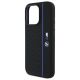 6. BMW Silikon-Hülle mit sechseckigem, blauem Streifen und MagSafe-Funktion für iPhone 16 Pro – Schwarz