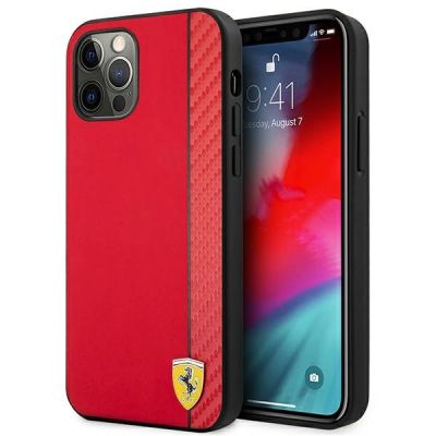Ferrari FESAXHCP12LRE iPhone 12 Pro Max 6.7" rot/rot Hardcase On Track Carbon Stripe