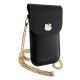 5. Hello Kitty Leder-Metall-Logo-Kettentasche – Schwarz