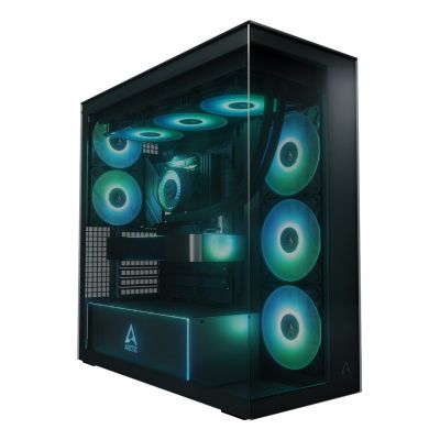 Arctic Xtender Schwarz Glasfenstergehäuse ohne GPU-Halterung