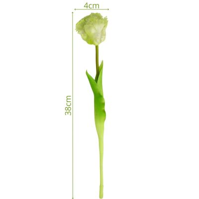 11. Weiße Tulpe, 38 cm, naturgetreue Frühlingsdekoration