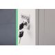 48. DYNAmic 19" 9U 600x600 Wand-Netzwerkschrank, Glastür, grau, ungeteilt, montiert, 60 kg