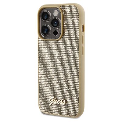 2. Guess Disco Metal Script Hülle für iPhone 14 Pro Max – Gold