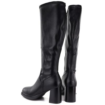 5. Damenstiefel mit Absatz, schwarz, Potocki SZ12861