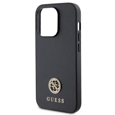 6. Guess GUHCP15LPS4DGPK iPhone 15 Pro 6,1" schwarz/schwarz Hardcase Strass Metall Logo