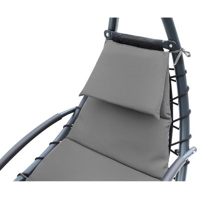 10. Schaukelstuhl mit Sonnenschirm, Lissabon, Dunkelgrau