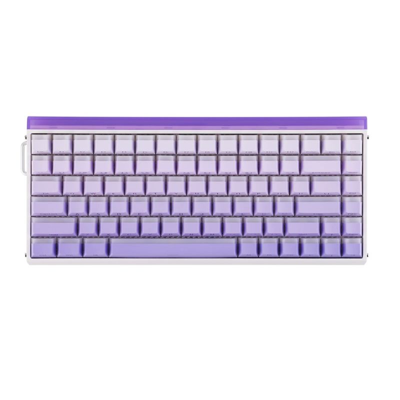 8. HERO84 HE Tastatur mit Dichtung, Weiß+Lila+Farbverlauf+HELL JadeKing Schalter RGB AULA
